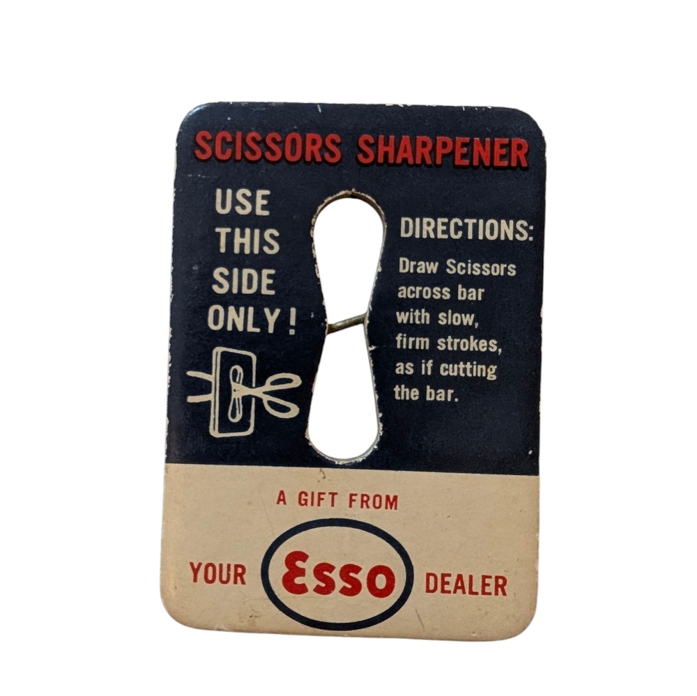 VINTAGE Advertising Promotion 1950 ESSO Scissors Sharpener Gift
